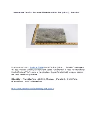 International Comfort Products G2066-Humidifier Pad_ PartsHnC