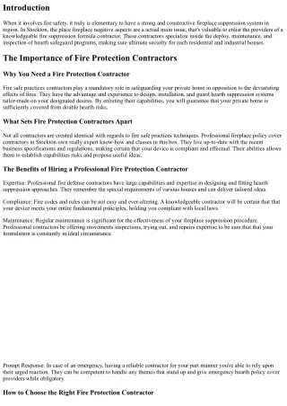 Ensuring Optimal Safety with a Professional Fire Suppression System Contractor i