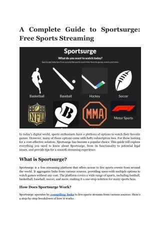 A Complete Guide to Sportsurge_ Free Sports Streaming