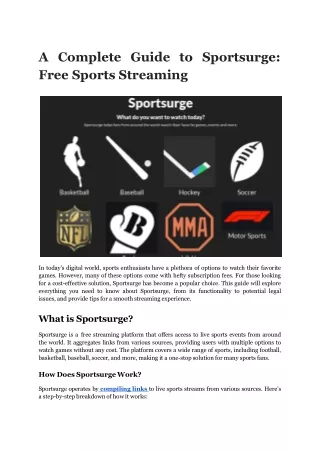 A Complete Guide to Sportsurge_ Free Sports Streaming