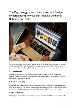 The Psychology of ecommerce Website Design_ Understanding How Design Impacts Consumer Behavior and Sales