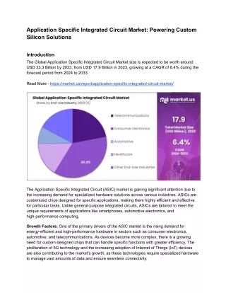 Application Specific Integrated Circuit Market: Engineering Tomorrow’s Tech