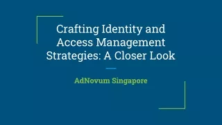 AdNovum SG - Crafting Identity and Access Management Strategies: A Closer Look