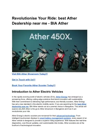 Revolutionise Your Ride_ best Ather Dealership near me - BIA Ather