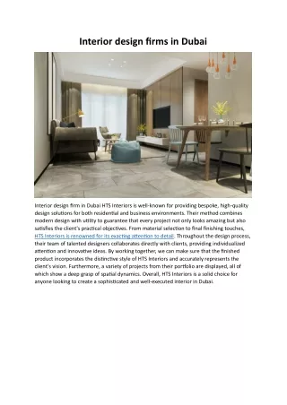 Interior design firms in Dubai