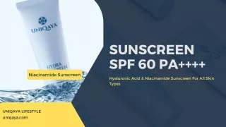 SPF 60 Sunscreen For Protection From UVA and UVB Rays