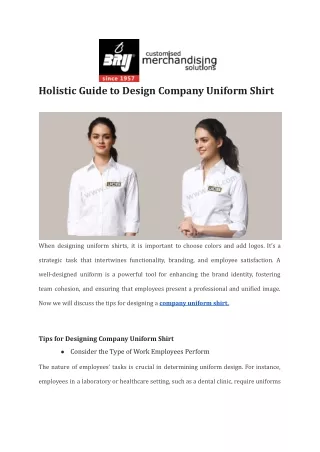 Holistic Guide to Design Company Uniform Shirt