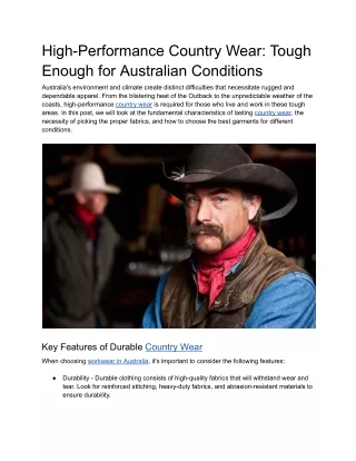 High-Performance Country Wear_ Tough Enough for Australian Conditions