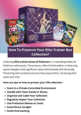 How To Preserve Your Elite Trainer Box Collection?
