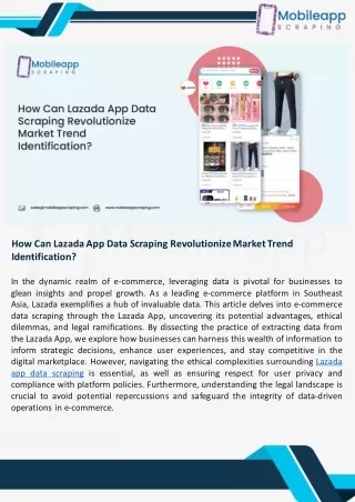 How Can Lazada App Data Scraping Revolutionize Market Trend Identification