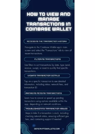 How to View and Manage Transactions in Coinbase Wallet Infographic