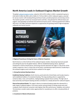 North America Leads in Outboard Engines Market Growth