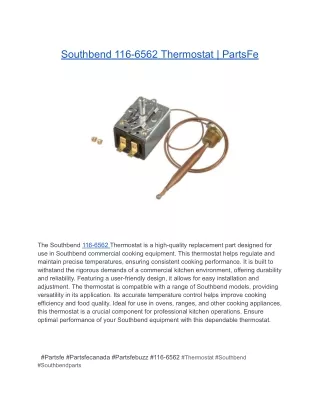 Southbend 116-6562 Thermostat _ PartsFe
