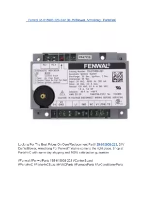 Fenwal 35-615908-223-24V Dsi,W_Blower, Armstrong _ PartsHnC