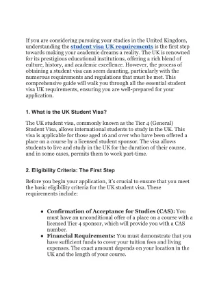 student visa UK requirements