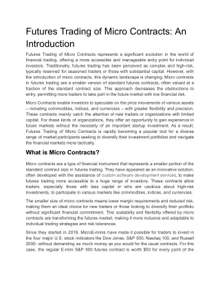 Futures Trading of Micro Contracts_ An Introduction