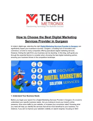 TechMetronix- Digital Marketing Services Provider in Gurgaon