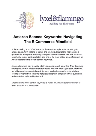 Stay Compliant with Amazon’s Policies Avoid Banned Keywords By Lyxe&Flamingo