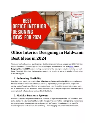 Best Office Interior Designing Ideas For 2024