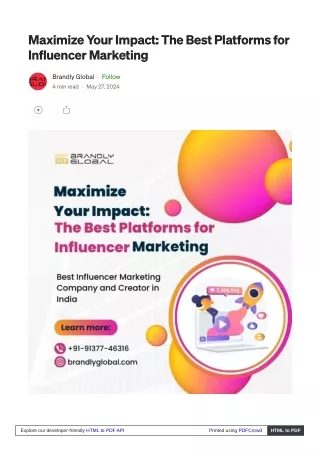 Maximize Your Impact The Best Platforms for Influencer Marketing