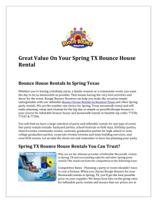 Rent A Bounce House In Cypress Texas | Boogiebouncehouston.com