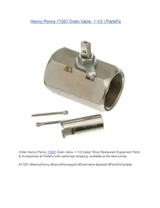 Henny Penny 17261 Drain Valve- 1-1/2 | PartsFe