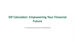 SIP Calculator: Your Guide to Systematic Investment Planning