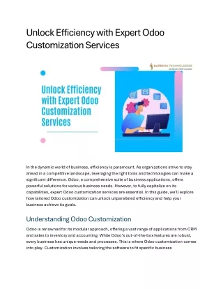 Unlock Efficiency with Expert Odoo Customization Services
