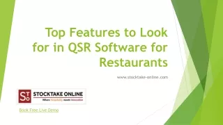 Top Features to Look for in QSR Software for Restaurants