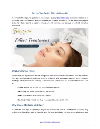 Get the Top Quality Fillers in Riverside