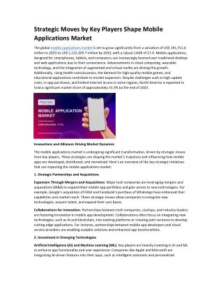 Strategic Moves by Key Players Shape Mobile Applications Market