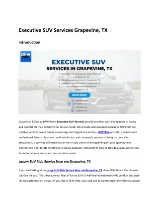 Executive SUV Services Grapevine