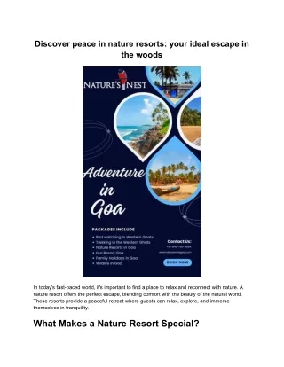 Discover peace in nature resorts_ your ideal escape in the woods