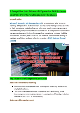 Microsoft Dynamics 365 Business Central Training | D365 Business Central Trainin