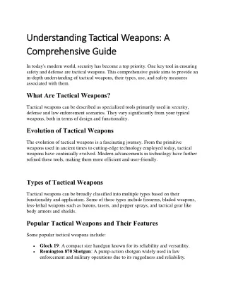 Understanding Tactical Weapons AMMOBYTHEBULK