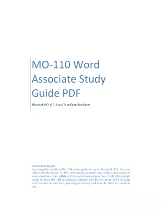 MO-110 Word Associate Study Guide