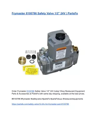 Frymaster 8100786 Safety Valve 1_2_ 24V _ PartsFe