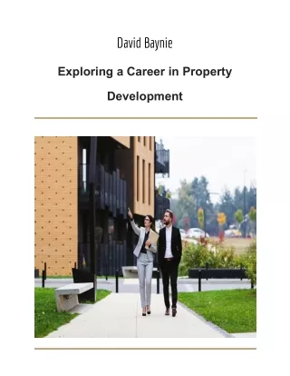 David Baynie - Exploring a Career in Property Development