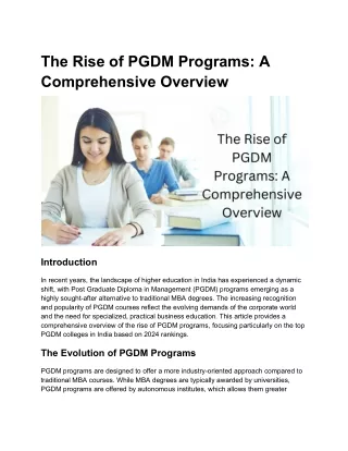 The Rise of PGDM Programs_ A Comprehensive Overview