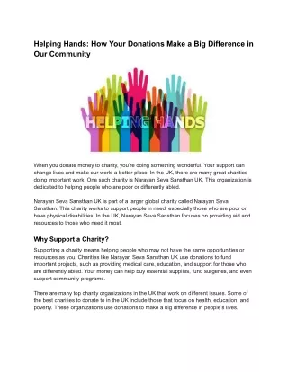 Helping Hands_ How Your Donations Make a Big Difference in Our Community