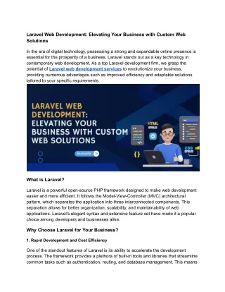 Laravel Web Development_ Elevating Your Business with Custom Web Solutions