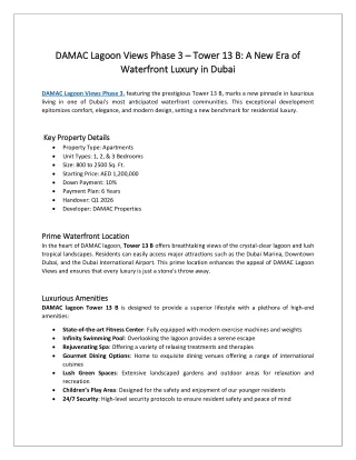 DAMAC Lagoon Views Phase 3