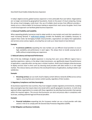 How Multi-Cloud Enables Global Business Expansion