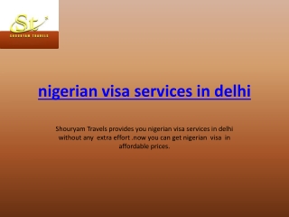 Nigeria visa in Delhi