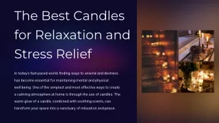 The Best Candles for Relaxation and Stress Relief