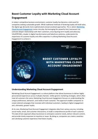 Boost Customer Loyalty with Marketing Cloud Account Engagement