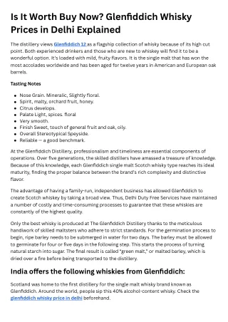Is It Worth the Buy Now Glenfiddich Whisky Prices in Delhi Explained