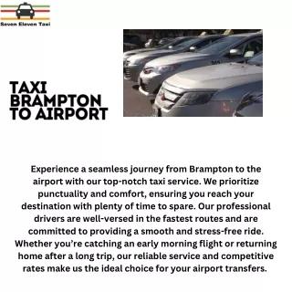 Efficient Taxi Service from Brampton to the Airport