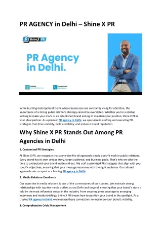 PR AGENCY in Delhi