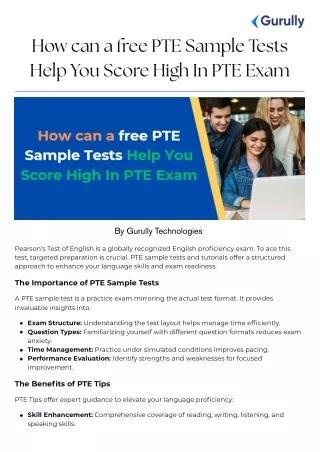 How can a free PTE Sample Tests Help You Score High In PTE Exam